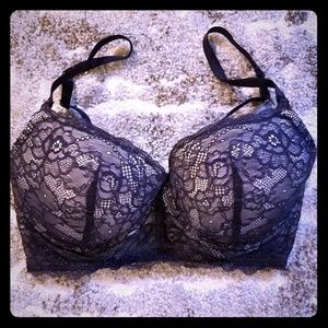 Navy Motherhood Maternity Lace Demi Bra